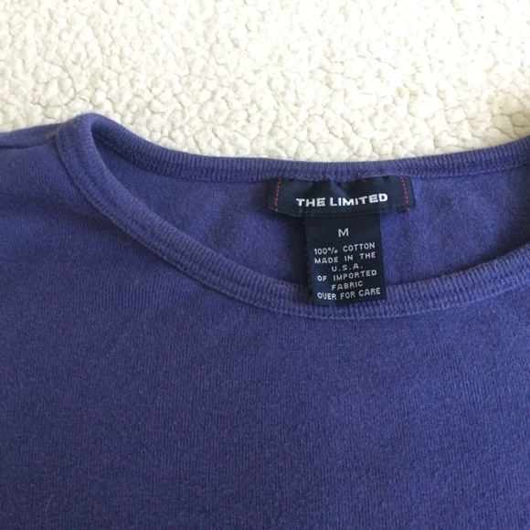 Vintage Y2K Limited Long Sleeve Tee Purple Cotton 90s - Sz Medium - Picture 7 of 8